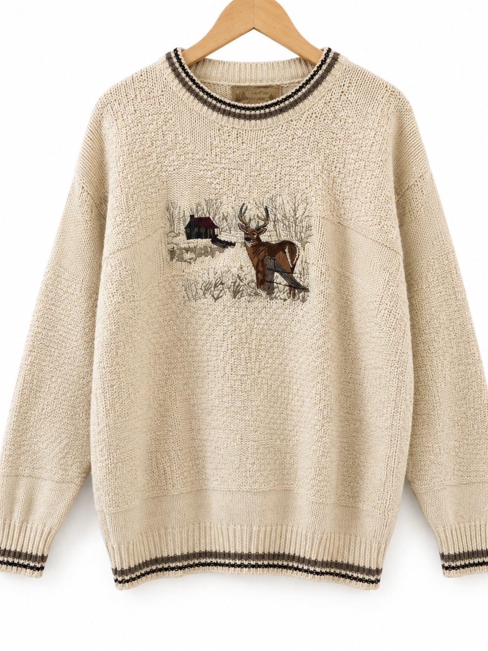 Vintage Shenandoah Sweater  Bass Fish Embroidered Pullover Crewneck M